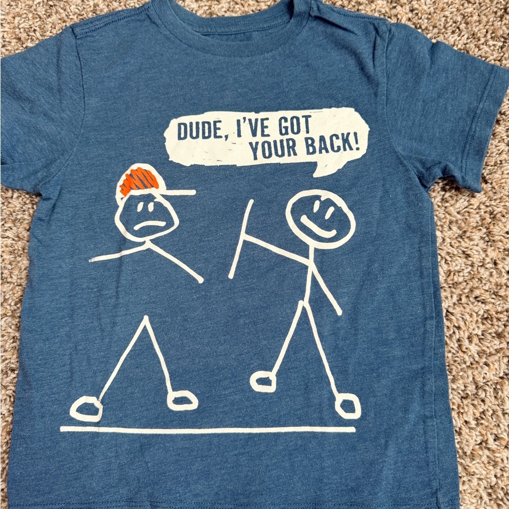 Place Blue Graphic Tee with White and Orange Print